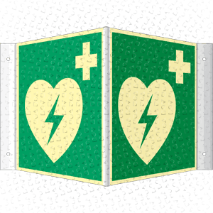 Defibrillator Winkelschild